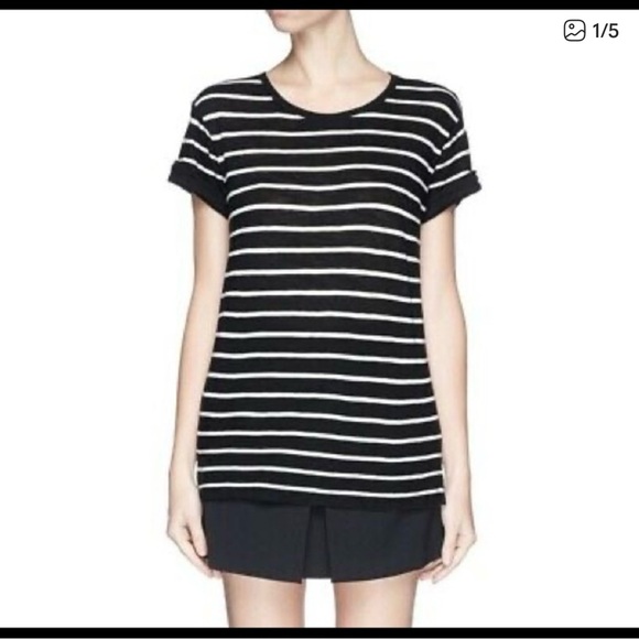 Vince Feeder Stripe T-Shirt - Picture 1 of 5